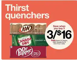 Target Dr Pepper A&W Canada Dry Thirst quenchers oferta