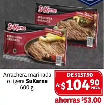 Soriana Híper Arrachera Marinada o Ligera SuKarne 600g oferta