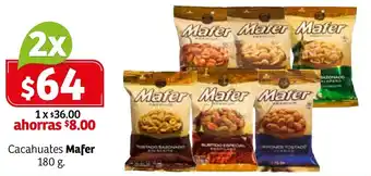 Soriana Híper Cacahuates Mafer 2x180g oferta