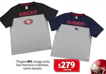 Soriana Híper Playera NFL Manga Corta San Francisco o Patriotas oferta