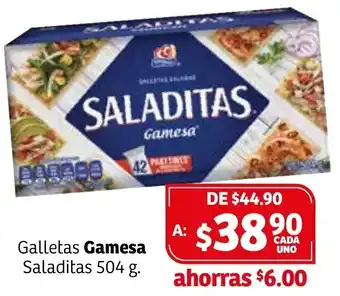 Soriana Híper Galletas Gamesa Saladitas 504g oferta