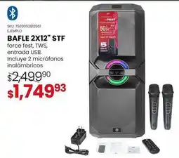 Woolworth Stf - bafle 2x12 force fest, tws, entrada usb. incluye 2 micrófonos inalámbricos oferta