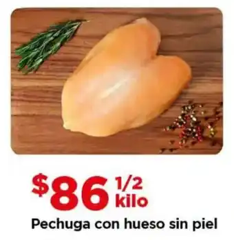 Pechuga con hueso sin piel