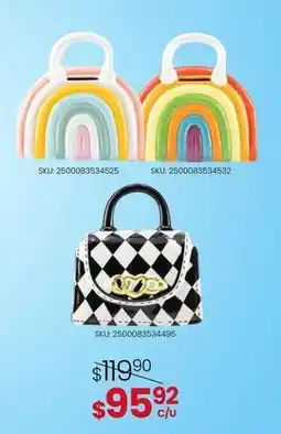 Woolworth Rainbow and checkerboard handbags oferta