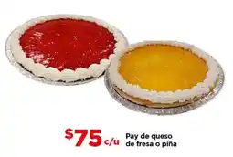 Bodega Aurrerá Pay de queso de fresa o piña oferta