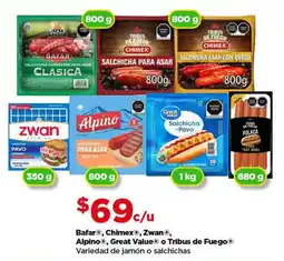 Bodega Aurrerá Bafar, Chimex, Zwan, Alpino, Great Value o Tribus de Fuego oferta