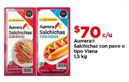 Bodega Aurrerá Aurrera Salchichas con pavo o tipo Vienna oferta
