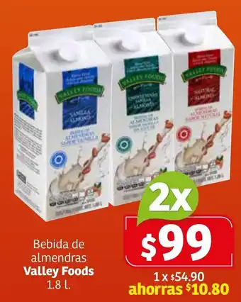 Bebida de Almendras Valley Foods 2x1.8L