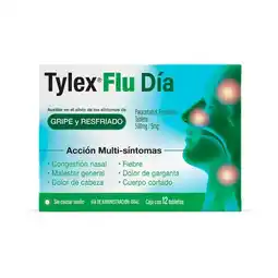 Farmacias YZA Tylex Flu Antigripal 500Mg 12 Tabs oferta