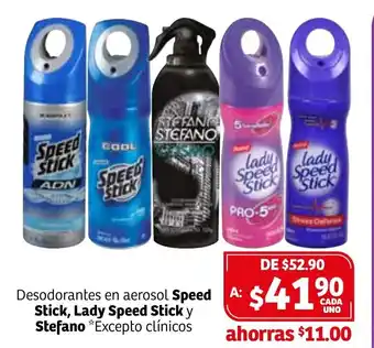 Soriana Híper Desodorantes en Aerosol Speed Stick, Lady Speed Stick y Stefano oferta