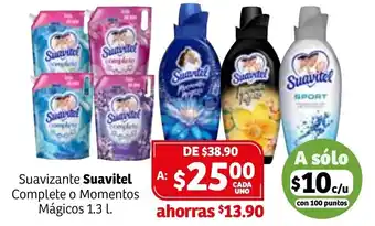 Soriana Híper Suavizante Completo o Momentos Mágicos Suavitel 1.3L oferta