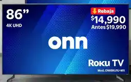 Walmart Onn roku tv 86" oferta