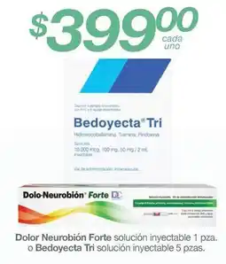 Soriana Híper Dolo-neurobión - forte solución inyectable 1 pza. o bedoyecta tri solución inyectable 5 pzas oferta