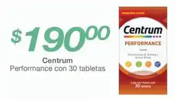 Soriana Híper Centrum - performance con 30 tabletas oferta
