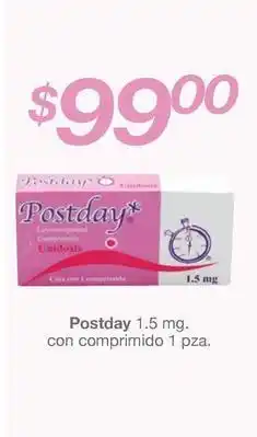 Soriana Híper Postday - 1,5 mg oferta