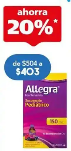 Farmacia San Pablo Allegra Fexofenadina Suspensión Pediátrico oferta
