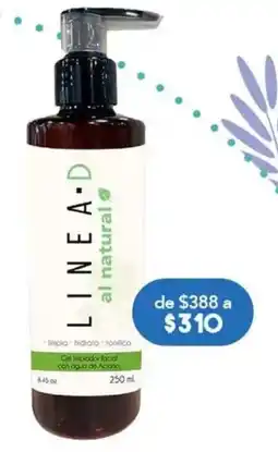 Farmacia San Pablo Linea-D al natural Gel limpiador facial con agua de Aloe oferta
