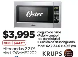 Chedraui Oster Microondas 2.2 P³ oferta