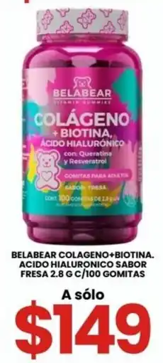 Farmapronto Belabear colágeno+biotina. ácido hialurónico sabor fresa oferta