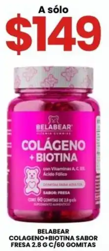Farmapronto Belabear colágeno +biotina sabor fresa oferta