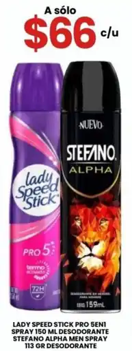 Farmapronto lady speed stick pro 5en1 spray stefano alpha men spray oferta