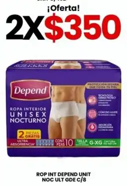 Farmapronto Depend ropa interior unisex nocturno oferta