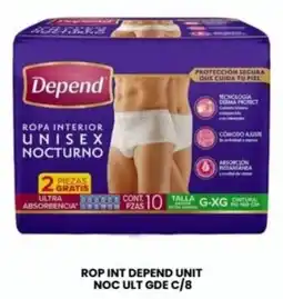 Farmapronto Depend ropa interior unisex nocturno oferta