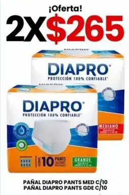 Farmapronto Diapro pañal pants med c/10 pañal diapro pants gde c/10 oferta
