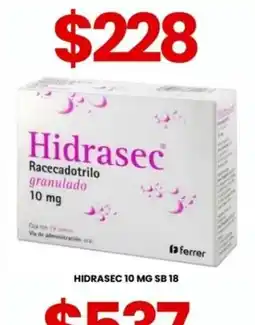 Farmapronto Hidrasec Racecadotril granulado 10 mg oferta