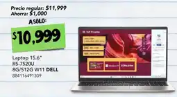 City Club Dell Laptop 15.6" R5-7520U 8G/512G W11 oferta