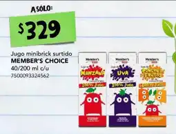 City Club Member's Choice Jugo minibrick surtido oferta