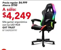 City Club GXT TRUST Silla gamer ergonómica con luz LED RGB oferta