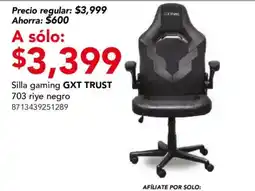 City Club GXT TRUST silla gaming 703 riye negro oferta