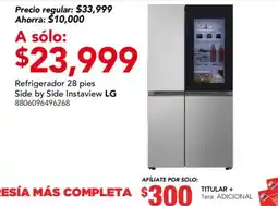 City Club LG Refrigerador 28 pies Side by Side Instaview oferta