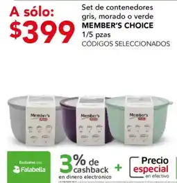 City Club Member's Choice Set de contenedores oferta