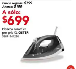 City Club Oster plancha cerámica pro gris XL oferta