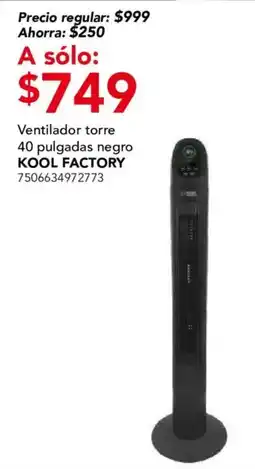 City Club Kool Factory Ventilador torre 40 pulgadas negro oferta