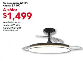 City Club Kool Factory Ventilador aspas ocultas 42" slim oferta