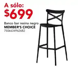 City Club Member's Choice banco bar resina negro oferta