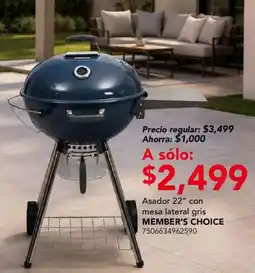 City Club Member's Choice Asador 22" con mesa lateral gris oferta