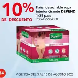 City Club Depend pañal desechable ropa interior grande oferta