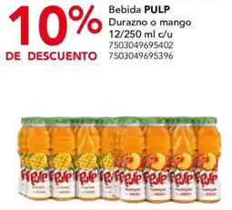 City Club Bebida PULP Durazno o mango oferta
