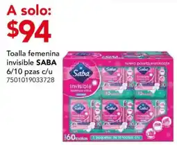 City Club Saba toalla femenina invisible oferta