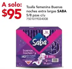 City Club Saba toalla femenina buenas noches extra largas oferta