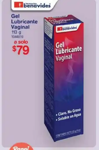 Farmacias Benavides Gel lubricante vaginal 113g oferta