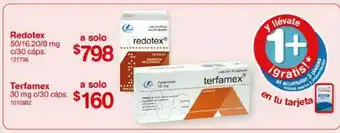 Farmacias Benavides Redotex 50/16.20/8mg 30 cáps oferta