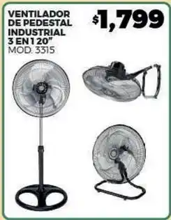Merco Ventilador de pedestal industrial 3 en 1 20 mod. 3315 oferta