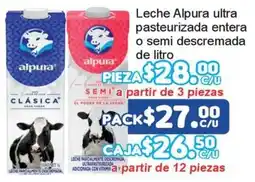 Merza Alpura leche ultra pasteurizada entera o semi descremada oferta