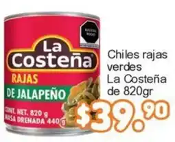 Merza La Costeña chiles rajas verdes de jalapeño oferta
