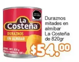 Merza La Costeña duraznos en almíbar oferta